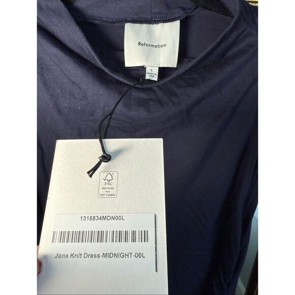 Reformation Jana knit dress navy Large - Picture 3 of 4